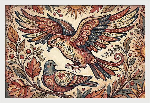 Folk Art Birds In Flight