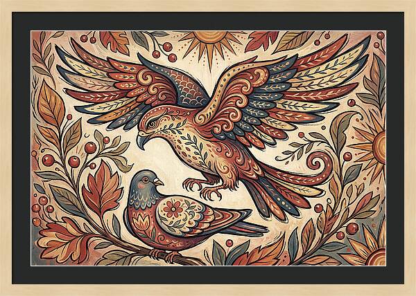 Folk Art Birds In Flight