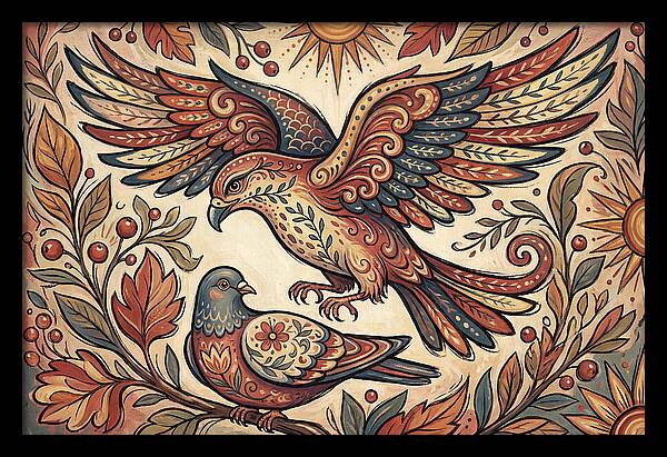 Folk Art Birds In Flight