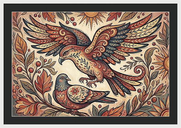 Folk Art Birds In Flight