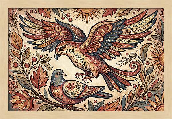 Folk Art Birds In Flight