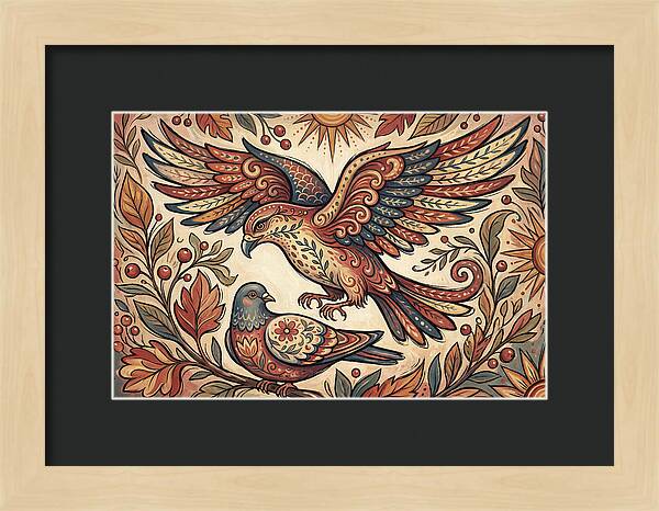 Folk Art Birds In Flight