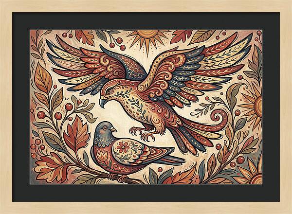 Folk Art Birds In Flight