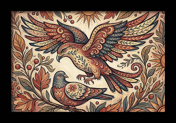 Folk Art Birds In Flight