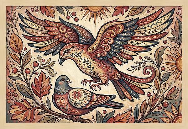 Folk Art Birds In Flight