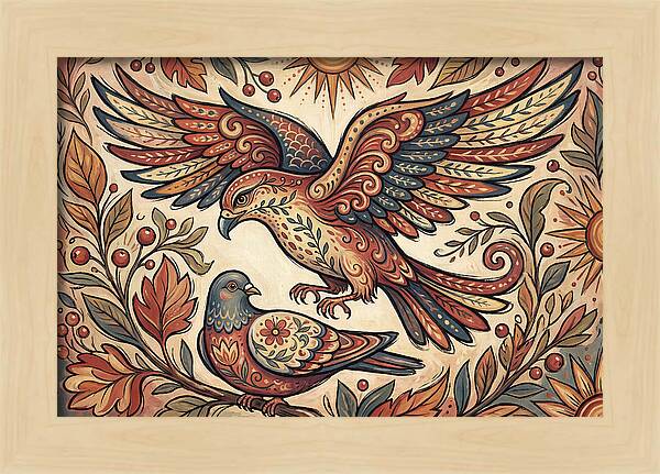 Folk Art Birds In Flight