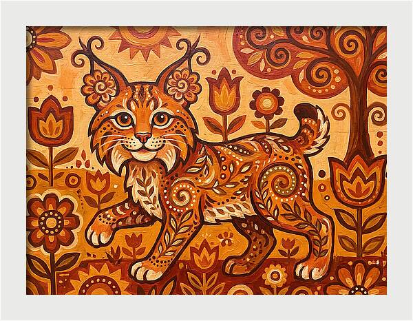 Folk Art Bobcat