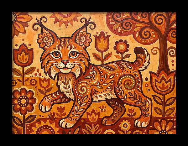 Folk Art Bobcat