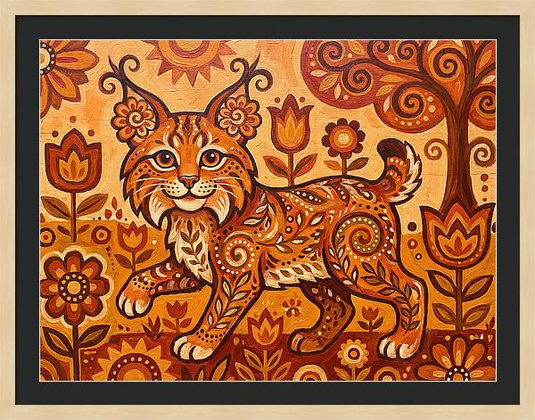 Folk Art Bobcat