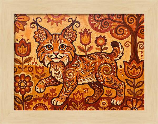 Folk Art Bobcat