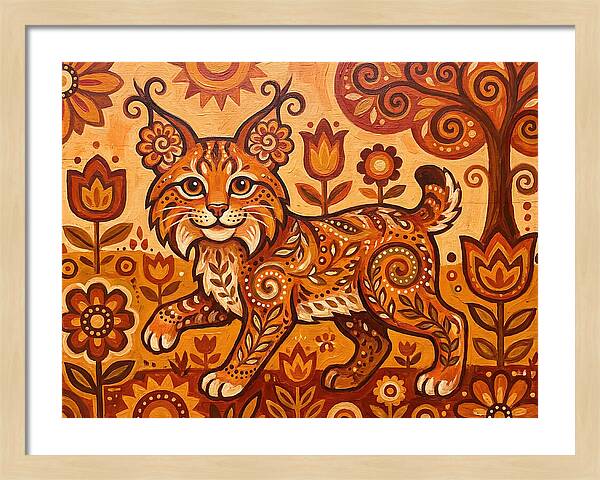 Folk Art Bobcat