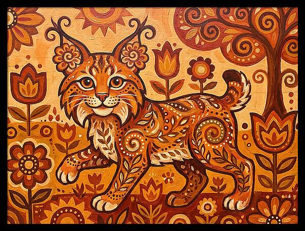 Folk Art Bobcat