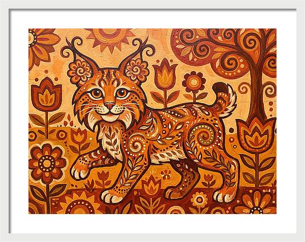 Folk Art Bobcat