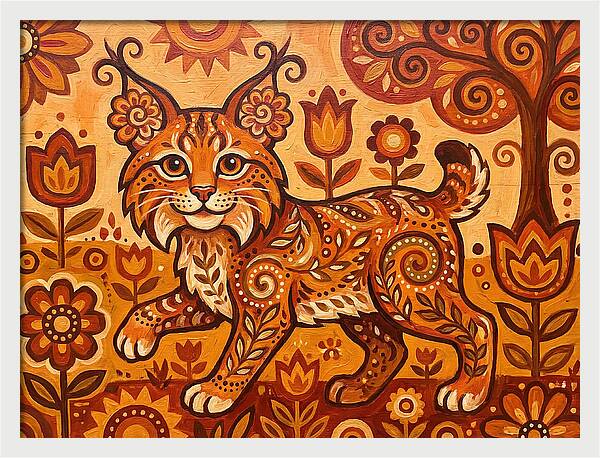 Folk Art Bobcat