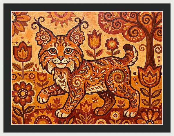 Folk Art Bobcat