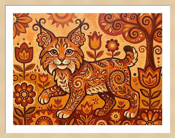 Folk Art Bobcat