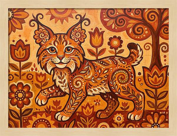 Folk Art Bobcat