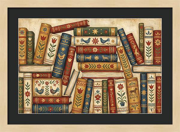 Folk Art Book Stack