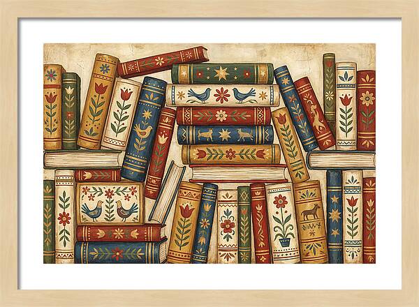 Folk Art Book Stack