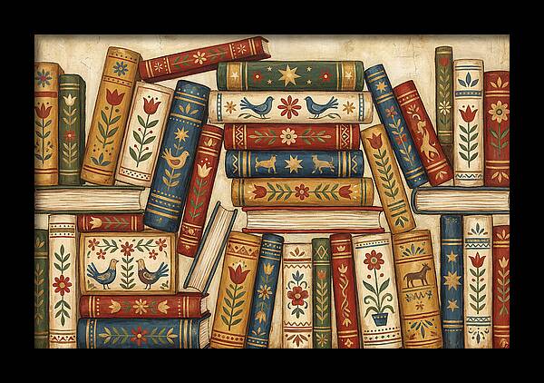Folk Art Book Stack