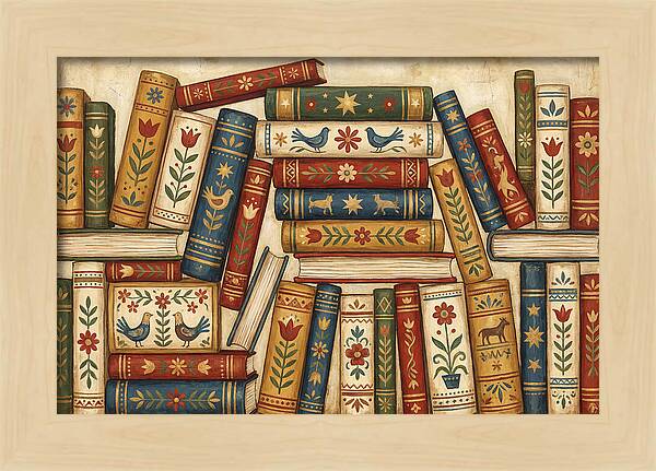 Folk Art Book Stack