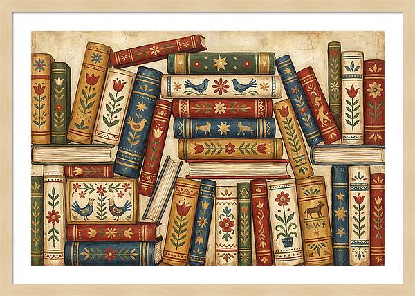 Folk Art Book Stack