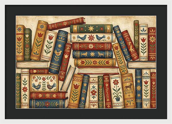 Folk Art Book Stack