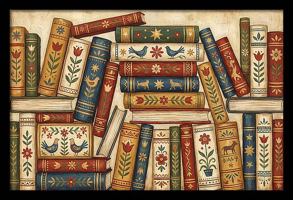 Folk Art Book Stack