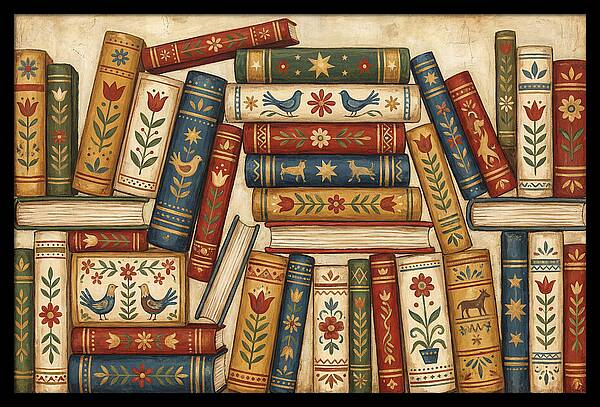 Folk Art Book Stack