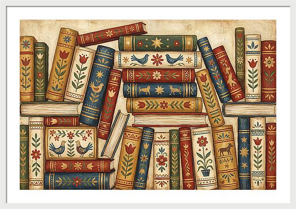 Folk Art Book Stack