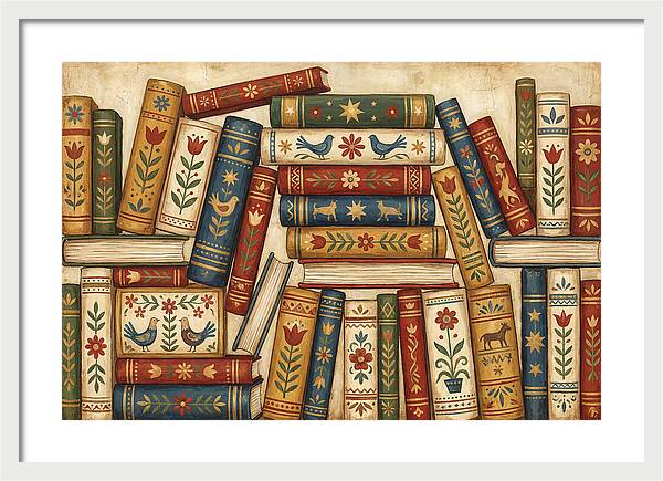 Folk Art Book Stack