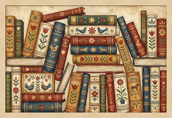 Folk Art Book Stack