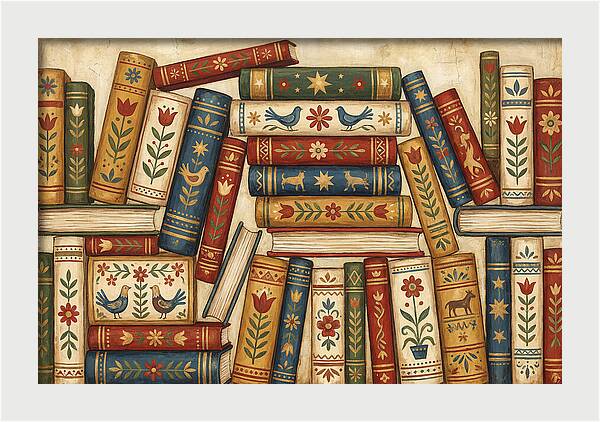 Folk Art Book Stack