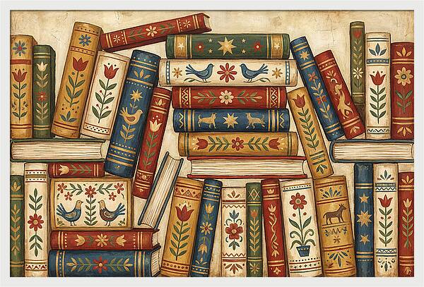 Folk Art Book Stack