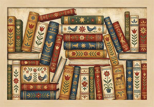 Folk Art Book Stack