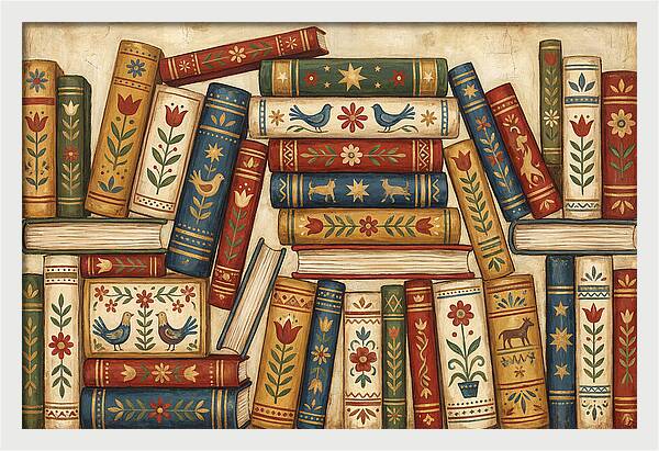 Folk Art Book Stack