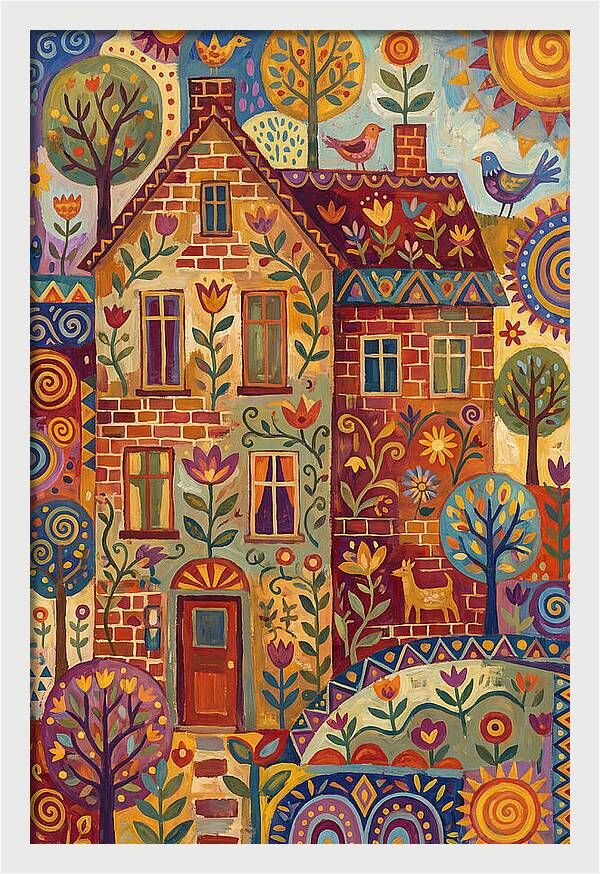 Folk Art Brick Building