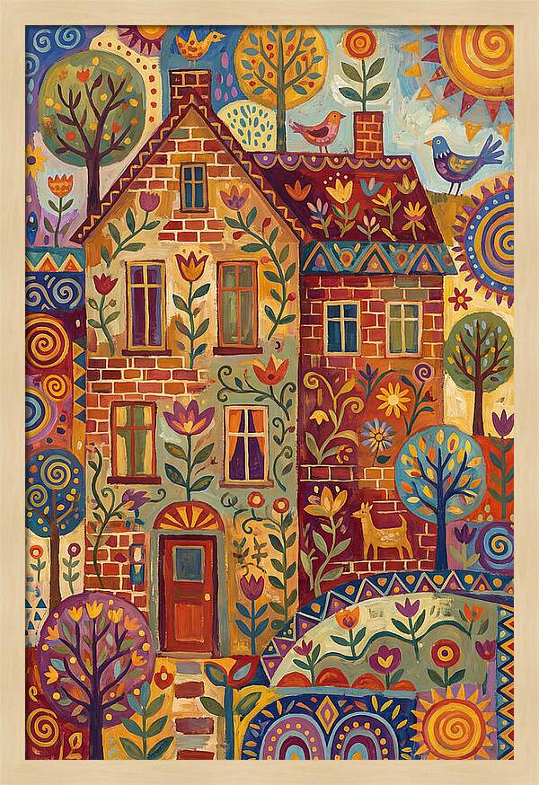 Folk Art Brick Building