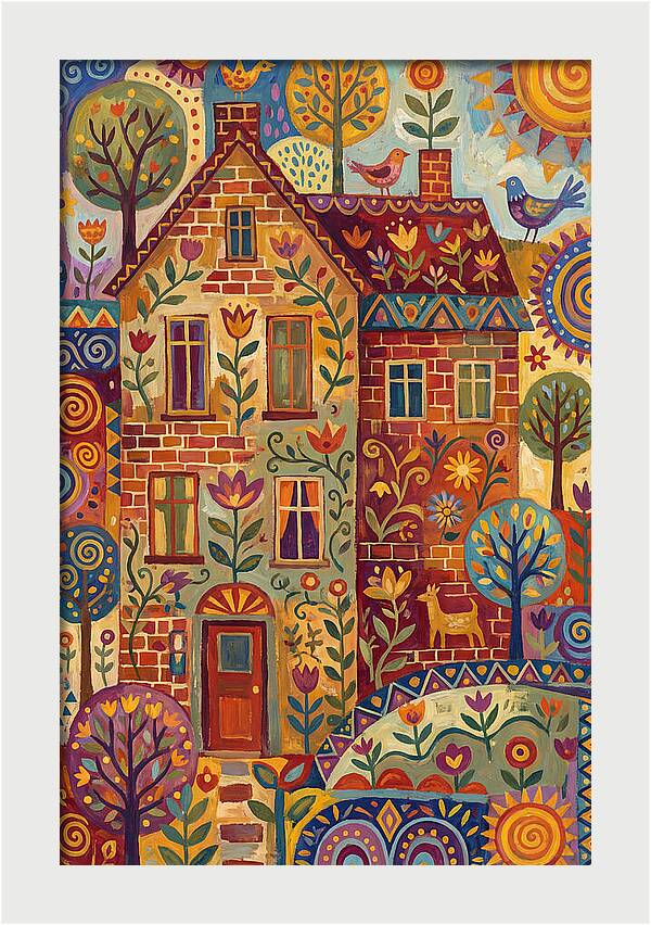 Folk Art Brick Building
