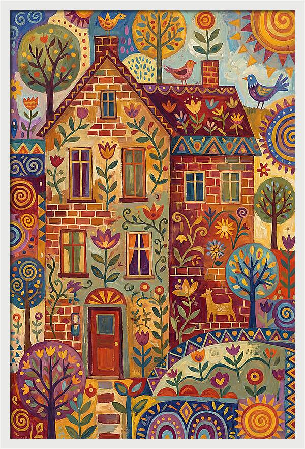 Folk Art Brick Building
