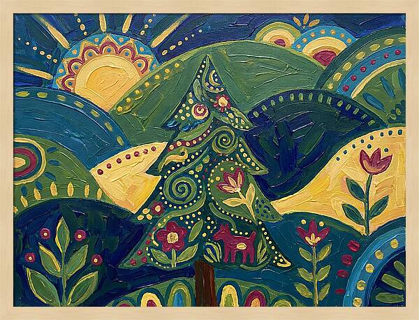 Folk Art Conifer Tree