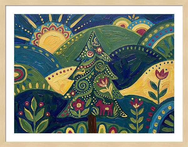 Folk Art Conifer Tree