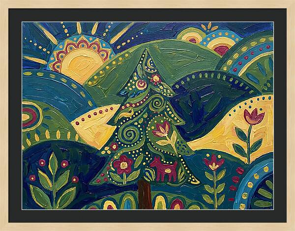 Folk Art Conifer Tree