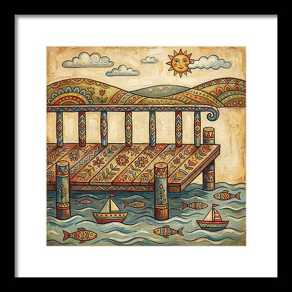 Folk Art Dock Scene