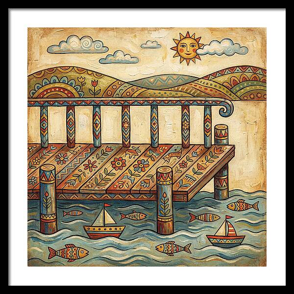 Folk Art Dock Scene