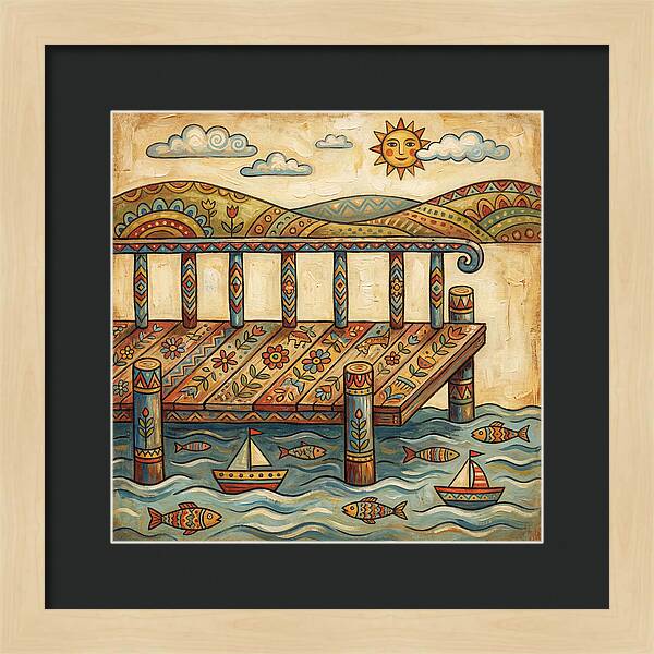 Folk Art Dock Scene