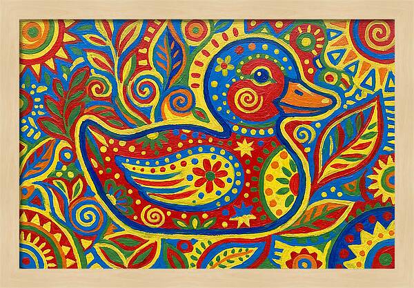 Folk Art Duckling Delight
