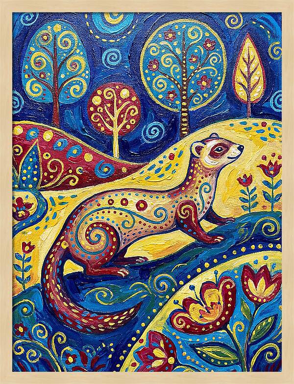 Folk Art Ferret Adventure