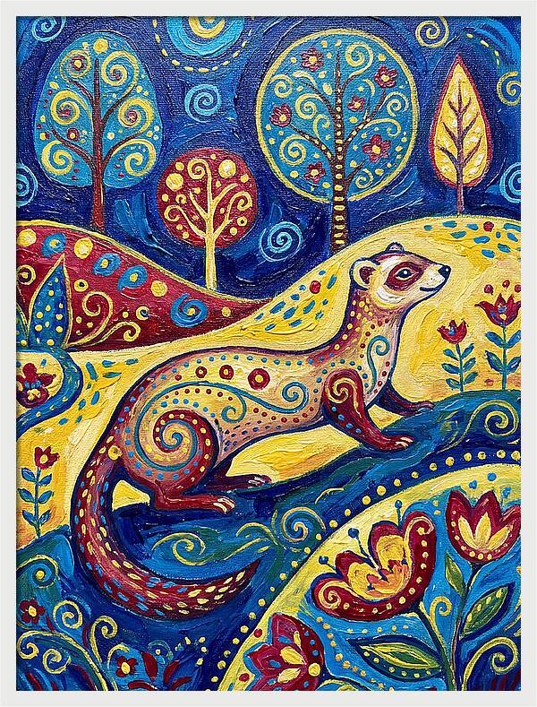 Folk Art Ferret Adventure
