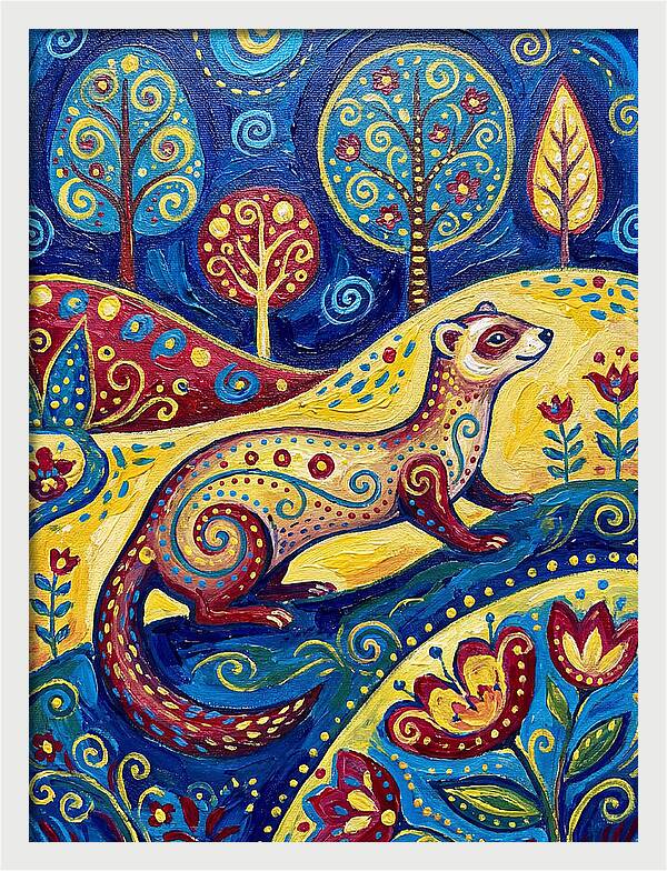 Folk Art Ferret Adventure